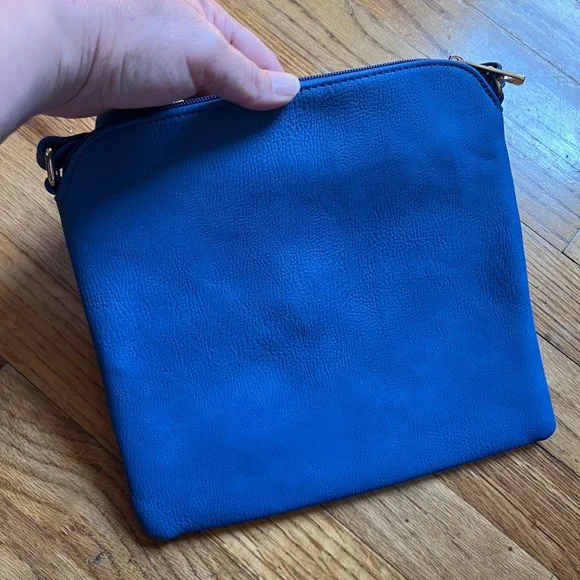 NWT Deluxity Lightweight Medium Crossbody Bag with Tassel in Bright Blue - Picture 5 of 11